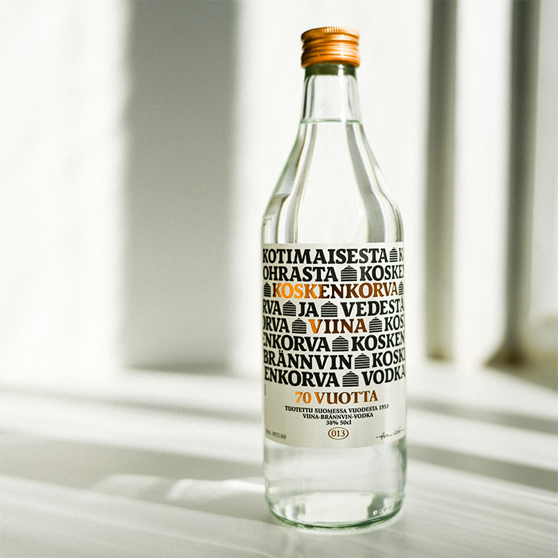 Koskenkorva 70 years label