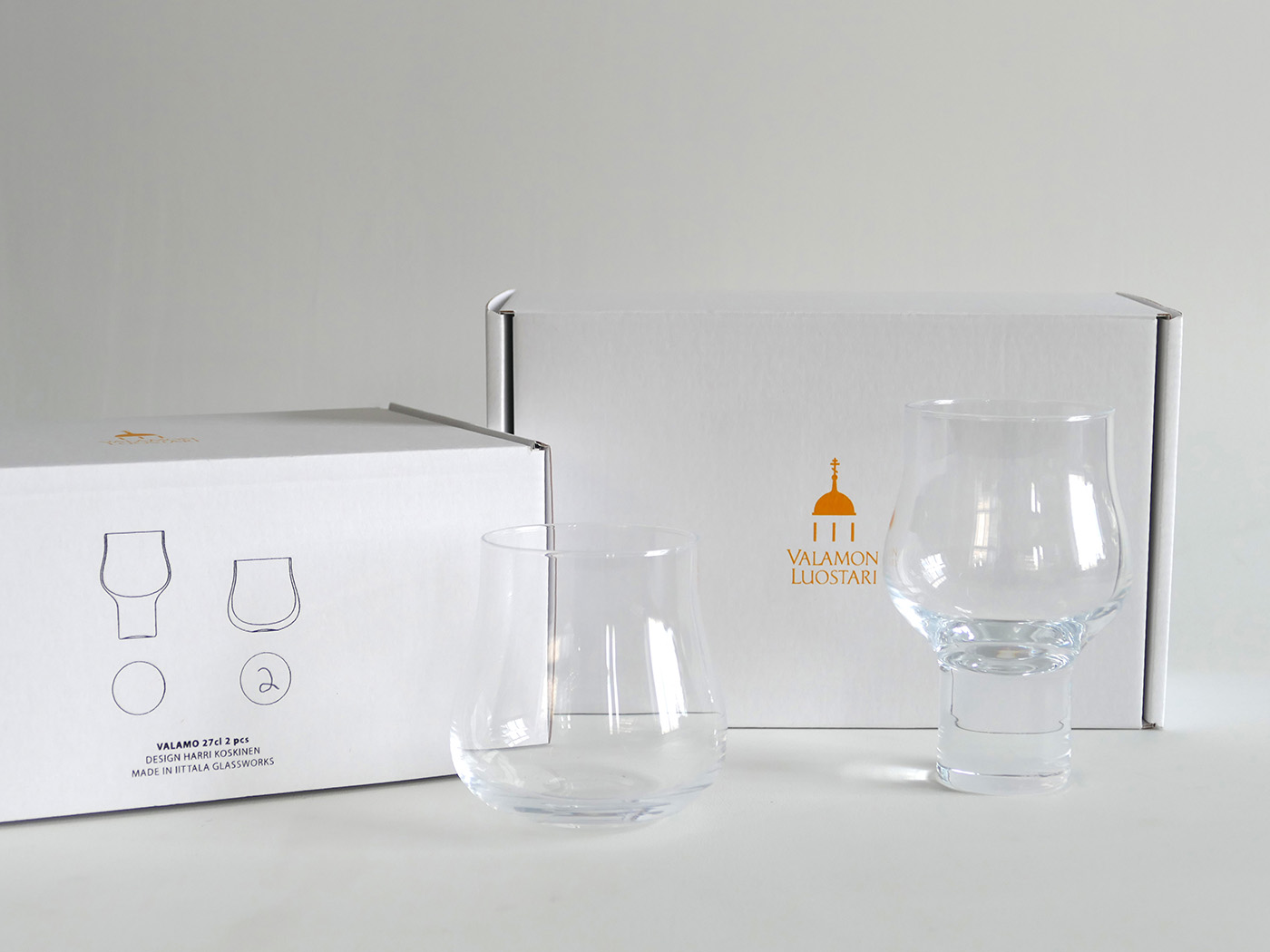 Valamo glasses and package